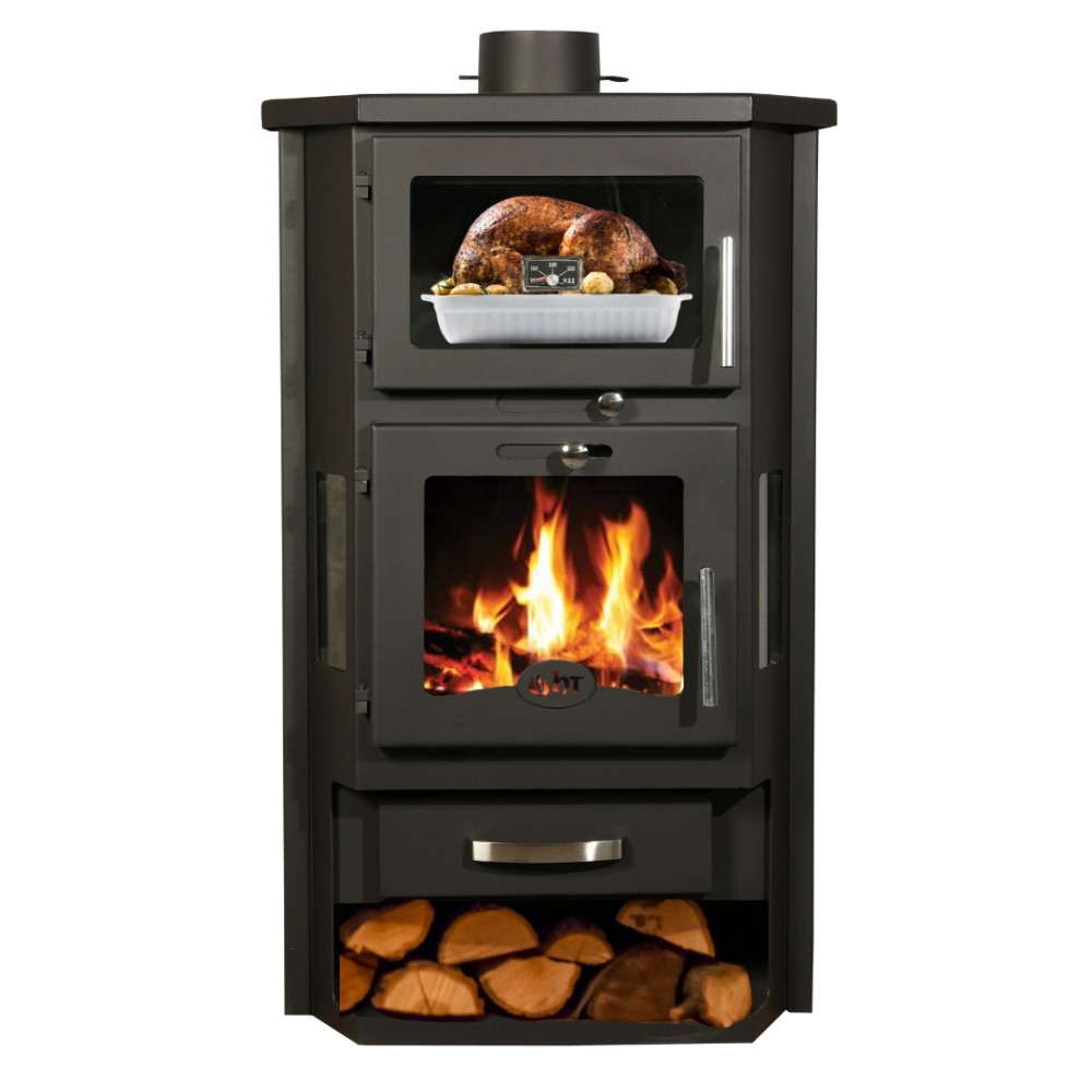 Wood burning stove with back boiler and oven Horvat Feniks RNE 26